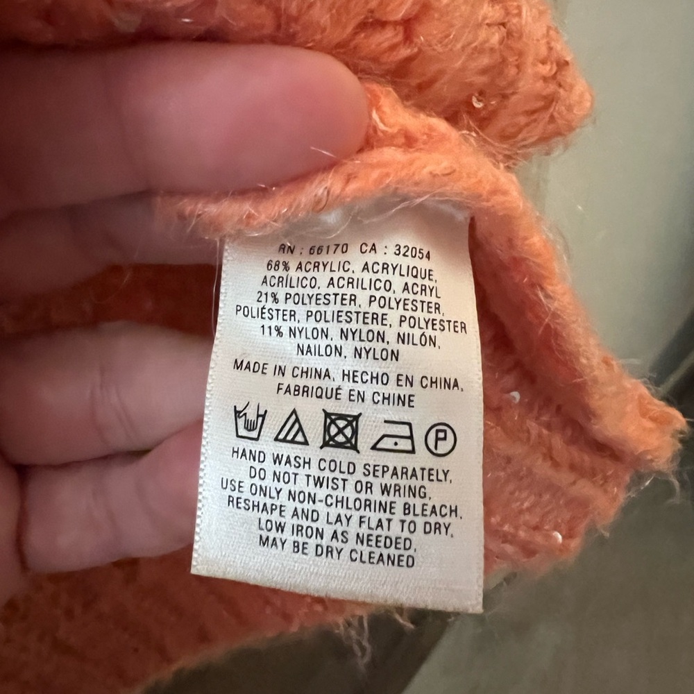 Anthropologie Orange Crew Neck Chunky Knit Sweater - Picture 5 of 5